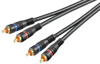 Produktfoto för Pro RCA Stereo Cable - Shielded - 1.5m