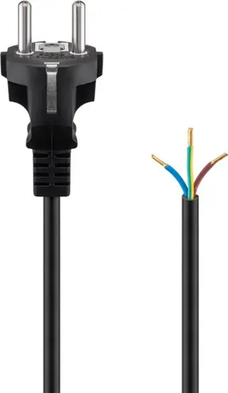 Produktfoto för Pro Safety plug cord for assembly 1.5 m black