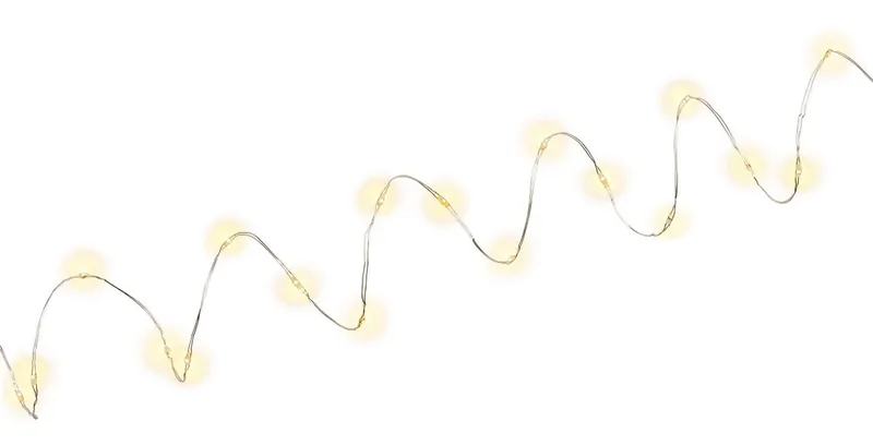 Alternativ bild 0 för Pro Silver wire light chain with 20 LEDs incl. timer