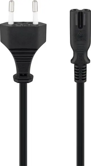 Produktfoto för Pro Strömkabel C7 (2 pins) - Svart - 0.5 m - Rakt