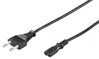 Produktfoto för Pro Strömkabel C7 (2 pins) - Svart - 0.5 m - Rakt