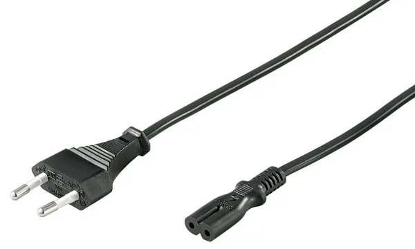 Alternativ bild 0 för Pro Strömkabel C7 (2 pins) - Svart - 0.5 m - Rakt