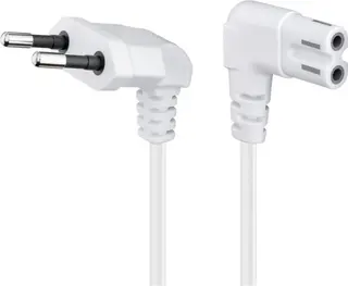 Produktfoto för Pro Strömkabel C7 (2 pins) - Vit - 3 m - 90°