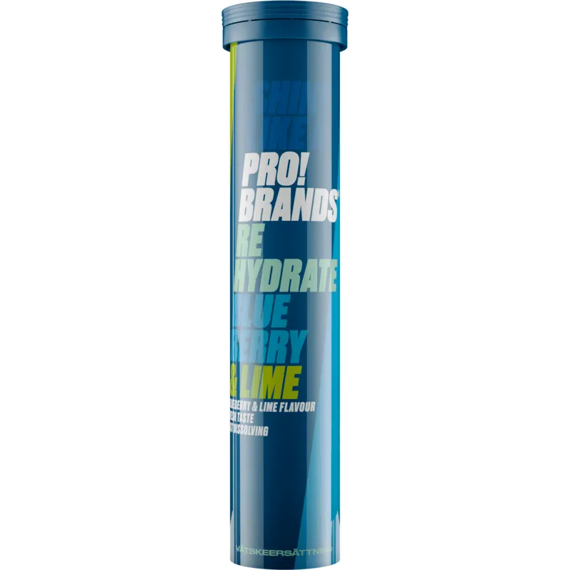 Bild 1 för ProBrands Rehydrate Effervescent Blurberry Lime 20 brustabletter