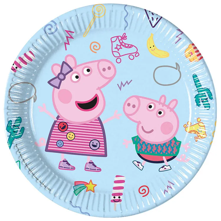 Alternativ bild 0 för PROCOS Papptallrikar Peppa Pig, 23 cm, 8 st (Plastfri)