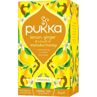 Produktfoto för Pukka Lemon, Ginger & Manuka Honey 20 tepåsar