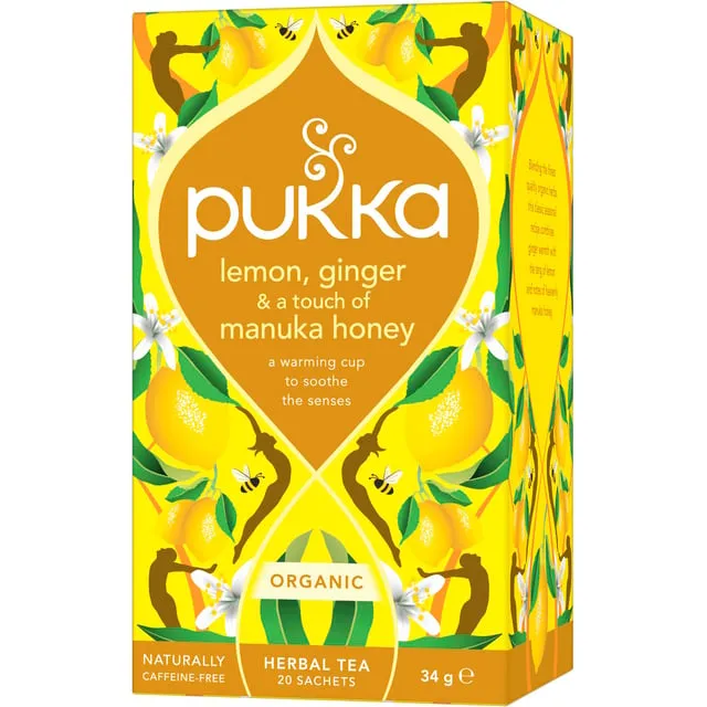 Alternativ bild 0 för Pukka Lemon, Ginger & Manuka Honey 20 tepåsar