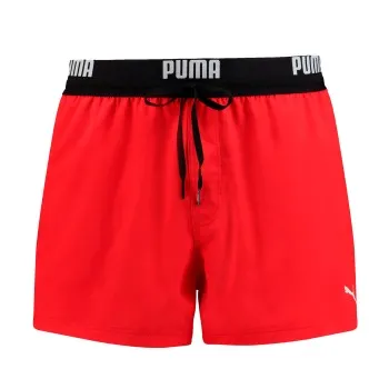 Alternativ bild 0 för Puma Badbyxor Logo Short Length Swim Shorts Röd polyester Small Herr