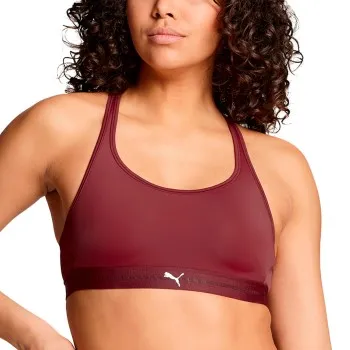 Alternativ bild 0 för Puma BH Crossback Padded Sporty Top Mörkröd polyamid Small Dam