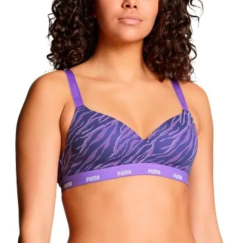 Alternativ bild 0 för Puma BH Printed Padded Top Lila bomull Medium Dam