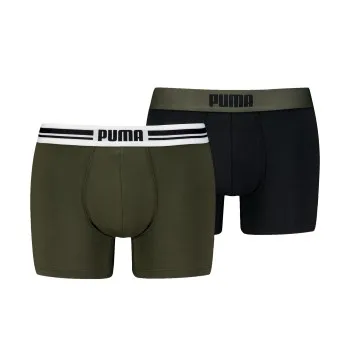 Alternativ bild 0 för Puma Kalsonger 2P Everyday Placed Logo Boxer Svart/Grön bomull Medium Herr