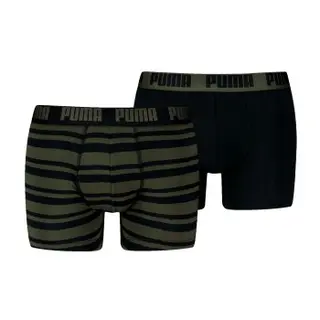 Produktfoto för Puma Kalsonger 2P Heritage Stripe Boxer Svart/Grön bomull X-Large Herr