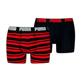 Produktfoto för Puma Kalsonger 2P Heritage Stripe Boxer Svart/Röd bomull Large Herr