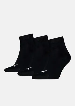 Produktfoto för Puma Strumpor 3P Quarter Socks Svart Strl 39/42