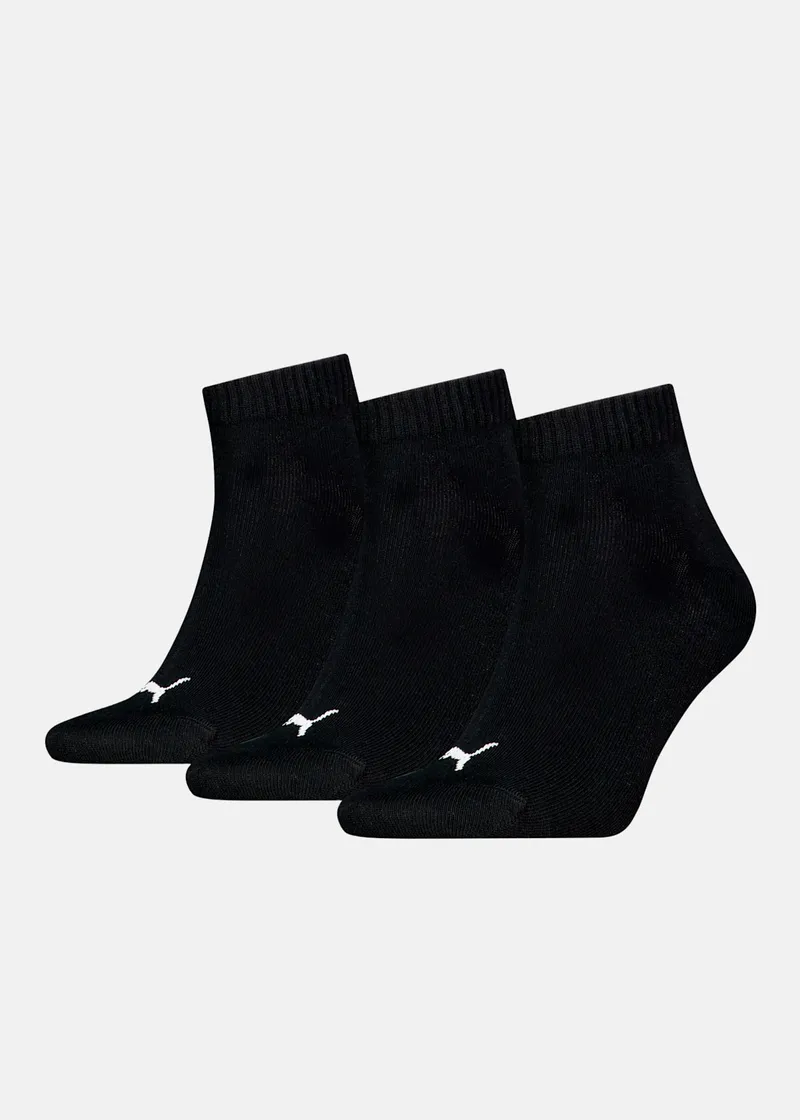Bild 2 för Puma Strumpor 3P Quarter Socks Svart Strl 39/42