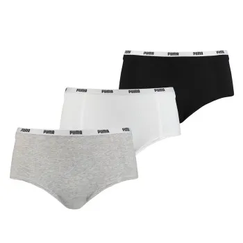 Alternativ bild 0 för Puma Trosor 3P Iconic Cotton Mini Shorts Grå/Svart bomull X-Small Dam
