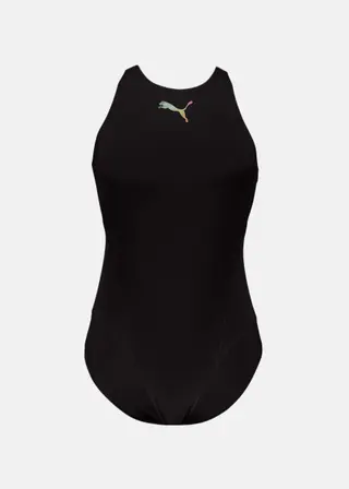 Produktfoto för Puma Women Racerback Swimsuit Svart polyester Small Dam