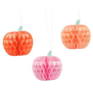 Produktfoto för Pumpa Honeycomb Dekoration 3-pack
