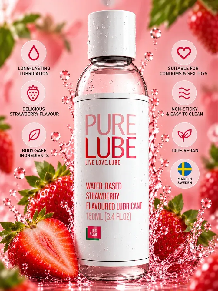 Bild 1 för PURE LUBE STRAWBERRY FLAVOURED LUBRICANT 150 ML