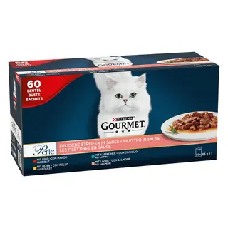 Produktfoto för PURINA Gourmet Perle Mix - våtfoder för katter - 60x85g