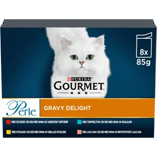 Produktfoto för Purina GOURMET Purina Gourmet Perle Gravy Delight Mix Selection 8 x 85 g