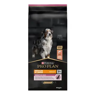 Produktfoto för Purina Pro Plan Medium & Large Adult 7+ Sensitive Skin OPTIDERMA, Vuxen, Maxi (26 - 44 kg), Medium (11 - 25 kg), Lax, 14 kg