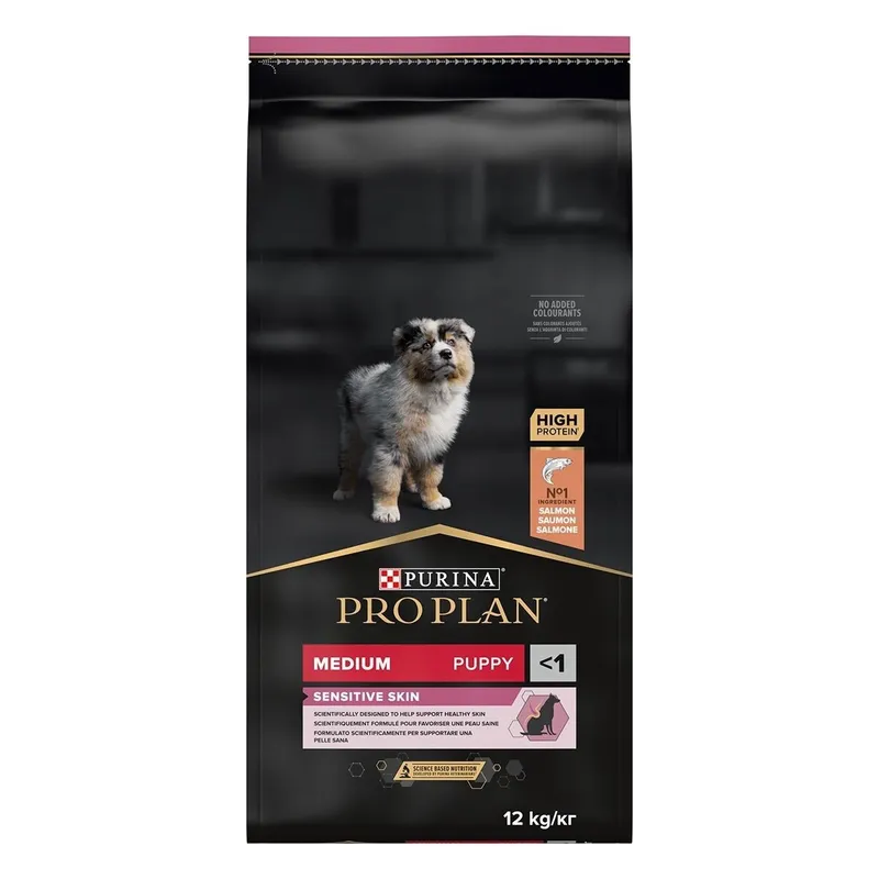 Alternativ bild 0 för Purina Pro Plan Medium Puppy Sensitive Skin, Vuxen, Maxi (26 - 44 kg), Lax, 12 kg