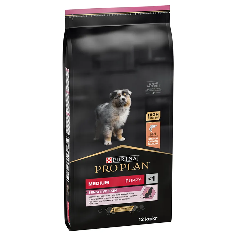 Alternativ bild 0 för Purina Pro Plan Medium Puppy Sensitive Skin, Vuxen, Maxi (26 - 44 kg), Lax, 12 kg