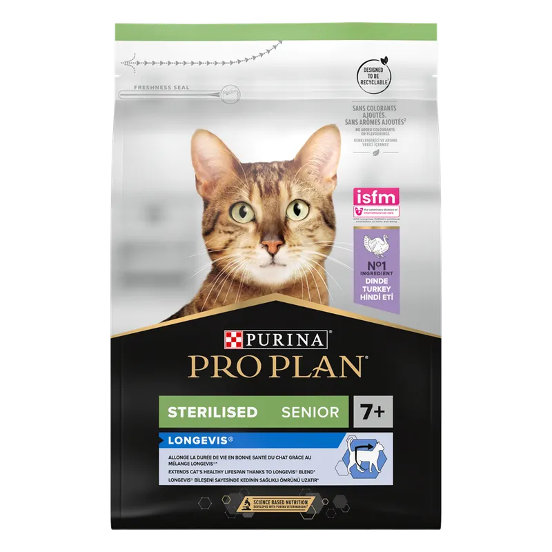 Alternativ bild 0 för Purina Pro Plan Sterilised Senior 7+ Longevis Rik på kalkon 3 kg