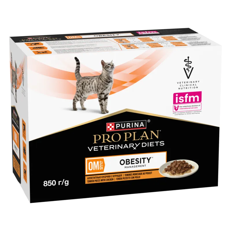 Bild 1 för Purina Pro Plan Veterinary Diets Cat Obesity Management Chicken 10x85 g