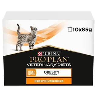 Produktfoto för Purina Pro Plan Veterinary Diets Cat Obesity Management Chicken 10x85 g