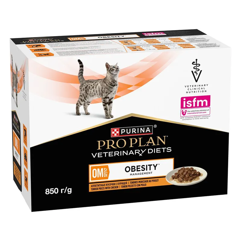 Bild 2 för Purina Pro Plan Veterinary Diets Cat Obesity Management Chicken 10x85 g