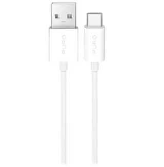 Produktfoto för Puro USB-A - USB-C 10W Kabel 3m TPE - Vit