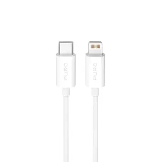 Produktfoto för Puro USB-C - Lightning 20W Kabel 3m TPE - Vit