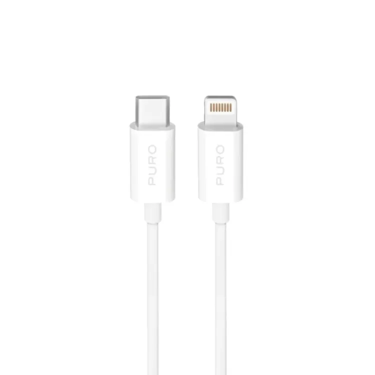 Alternativ bild 0 för Puro USB-C - Lightning 20W Kabel 3m TPE - Vit