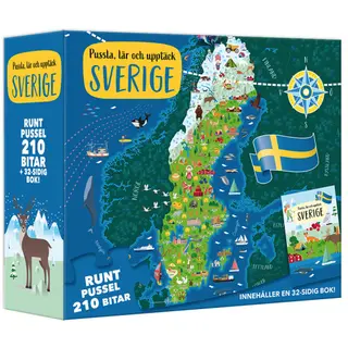Produktfoto för Pussla, lär och upptäck Sverige