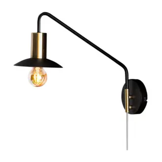 Produktfoto för Quinn vägglampa kort (Mattsvart)