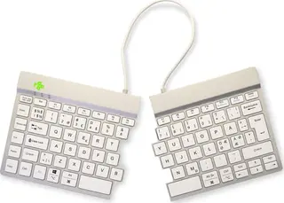 Produktfoto för R-Go Ergonomic Keyboard Split break - Tangentbord - with integrated break indicator - trådlös - Bluetooth 5.0 - QWERTY - Nordisk - vit