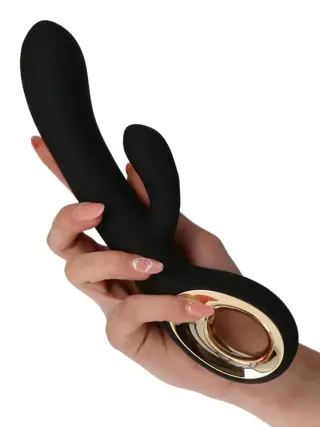 Produktfoto för Rabbit Vibrator Handy Two Touch Grip Black Rabbitvibrator