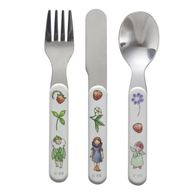 Bild 1 för Rätt Start bestick 3 delar, Elsa Beskow Blomsterbarn