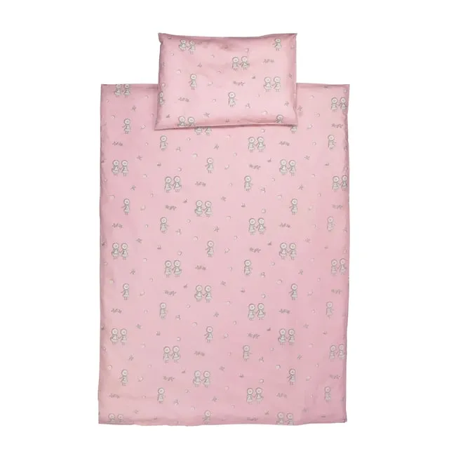 Alternativ bild 0 för Rätt Start påslakanset spjälsäng, Blomsterfesten rosa