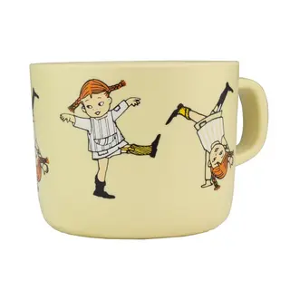 Produktfoto för Rätt Start Pippi Cirkus Mugg med handtag Gul