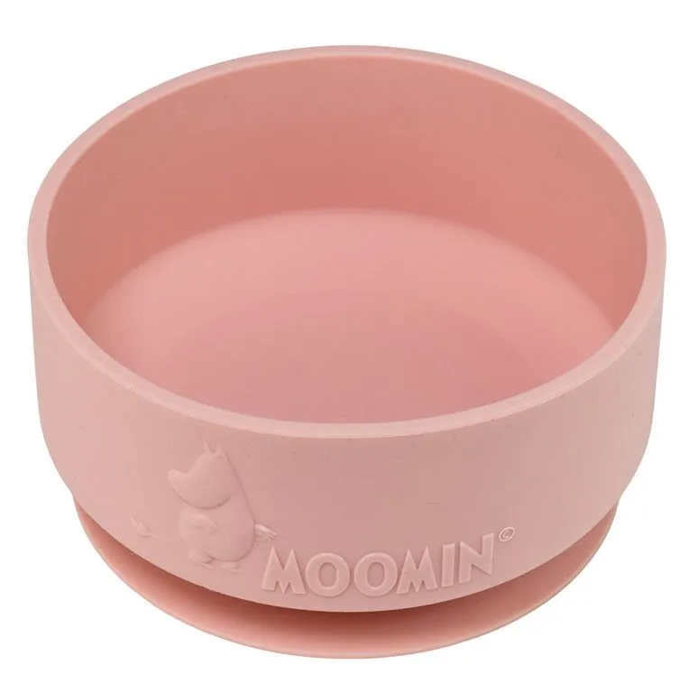 Bild 1 för Rätt Start skål i silikon med sugkopp, Mumin rosehip pink