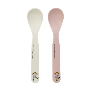 Produktfoto för Rätt Start skedar 2-pack, Pippi Cirkus vit/rosa