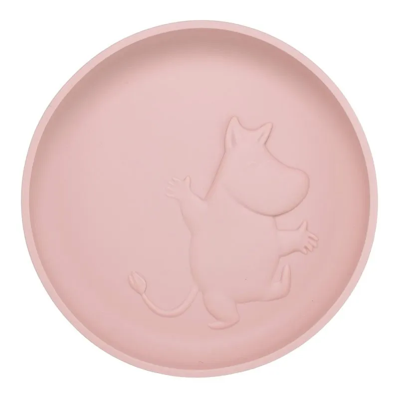 Bild 1 för Rätt Start tallrik i silikon med sugkopp, Mumin rosehip pink