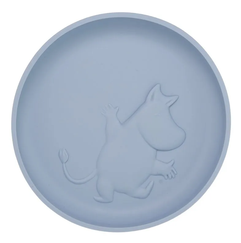 Bild 1 för Rätt Start tallrik i silikon med sugkopp, Mumin sky blue