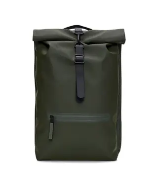 Produktfoto för Rains - Rolltop Rucksack W3 - Ryggsäck - Green - H48 x W32 x D11 cm