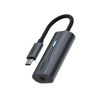 Produktfoto för Rapoo UCA-1002, USB Type-C, 3,5 mm, Hankoppling, Svart, 43 mm, 20 mm