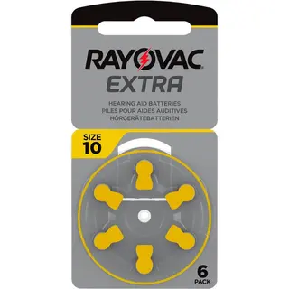 Produktfoto för Rayovac Extra Hörapparatsbatterier 10 gul 6-pack