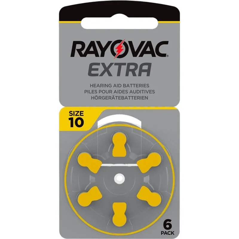 Bild 1 för Rayovac Extra Hörapparatsbatterier 10 gul 6-pack